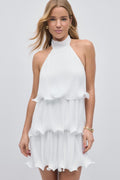 Halterneck wave edge dress - Blanc cassé