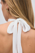 Halterneck wave edge dress - Blanc cassé