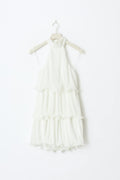 Halterneck wave edge dress - Blanc cassé