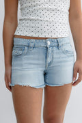 Y chunky embroidery shorts - Bleu clair