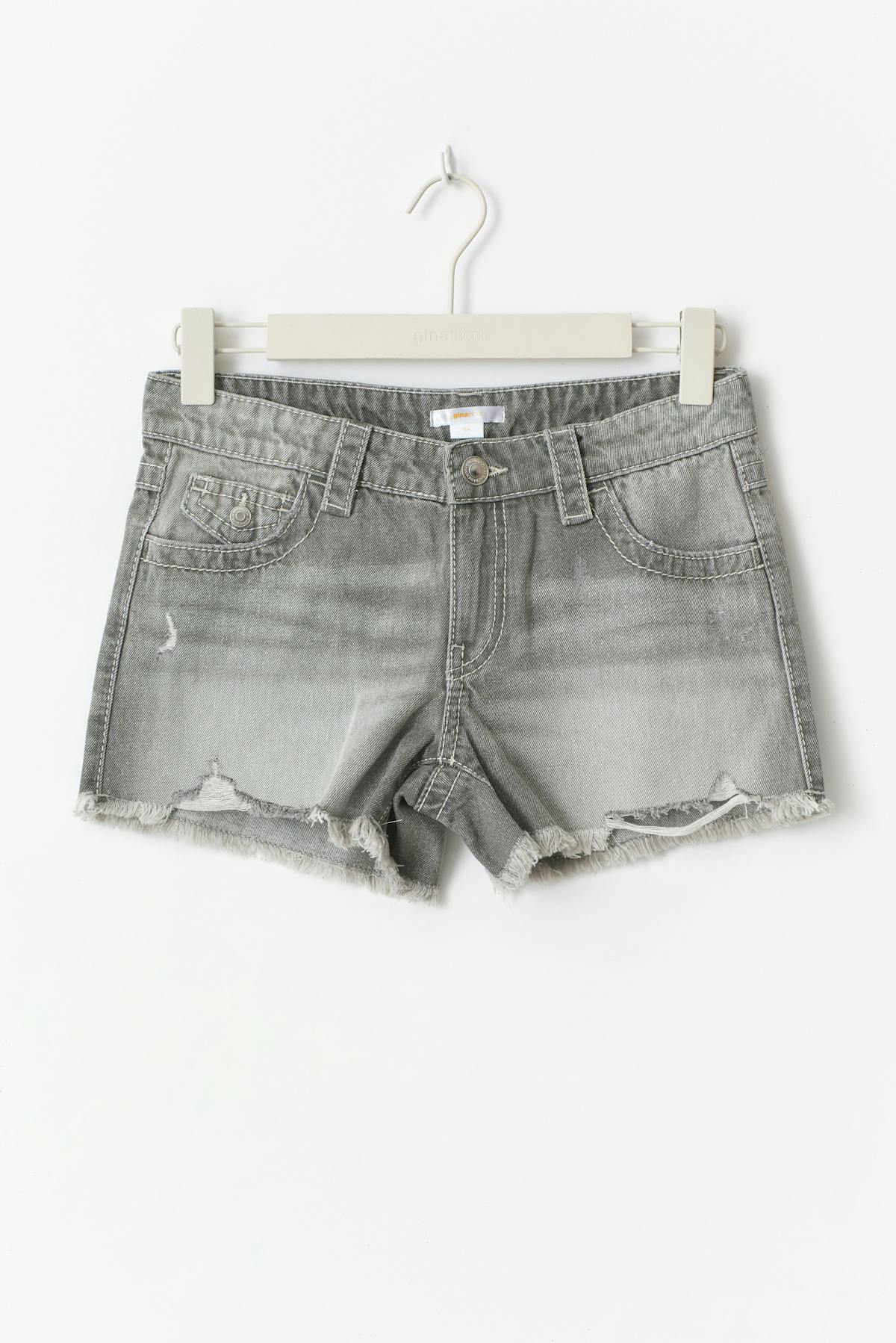 Y chunky embroidery shorts - Gris clair