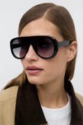 Bold aviator sunglasses - Black/gold