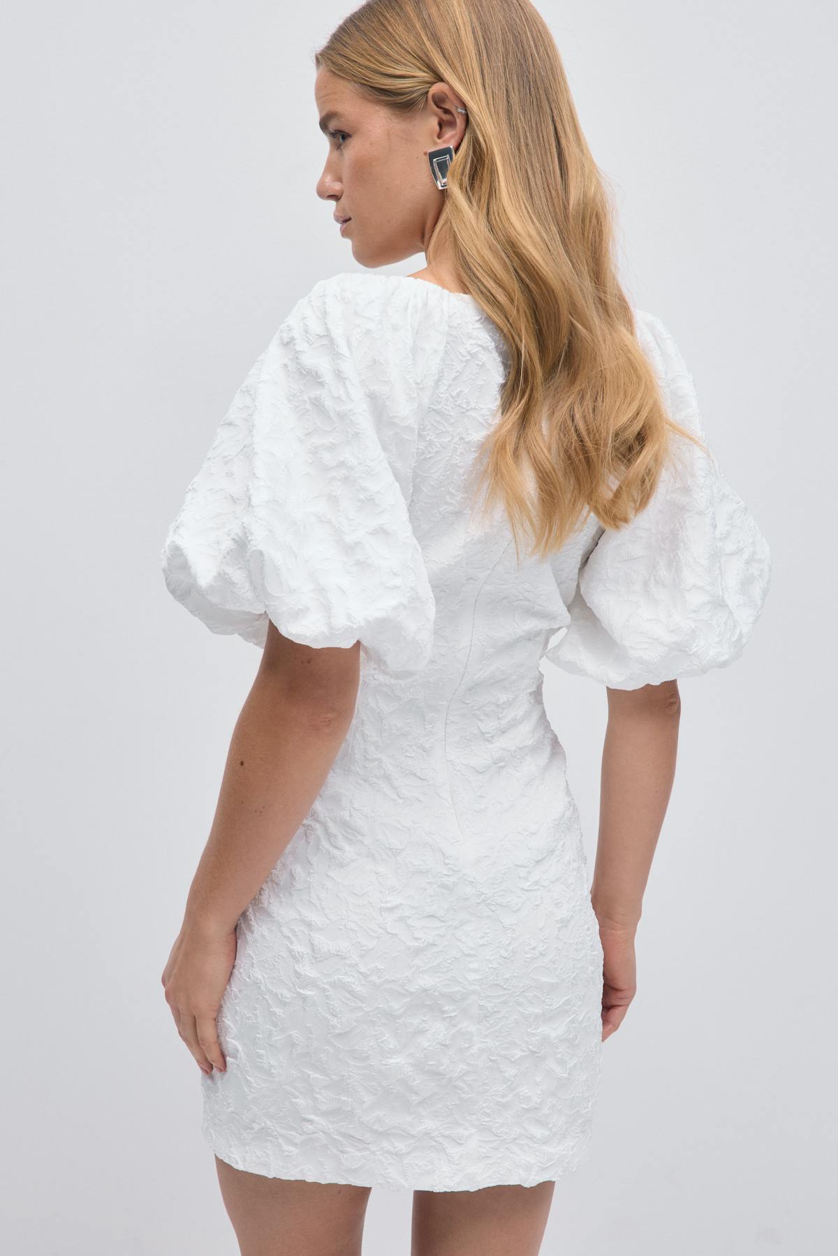brocade dress - Blanc cassé