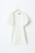 brocade dress - Blanc cassé