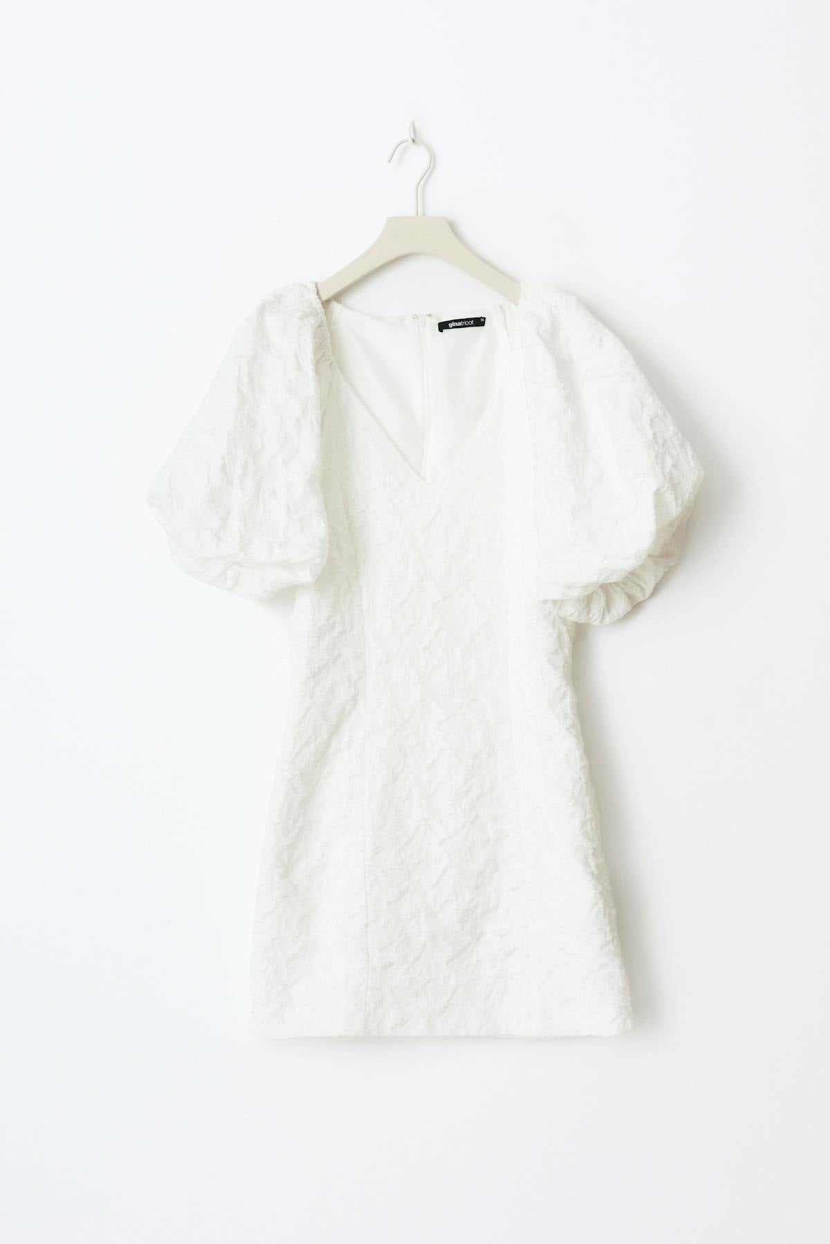 brocade dress - Blanc cassé