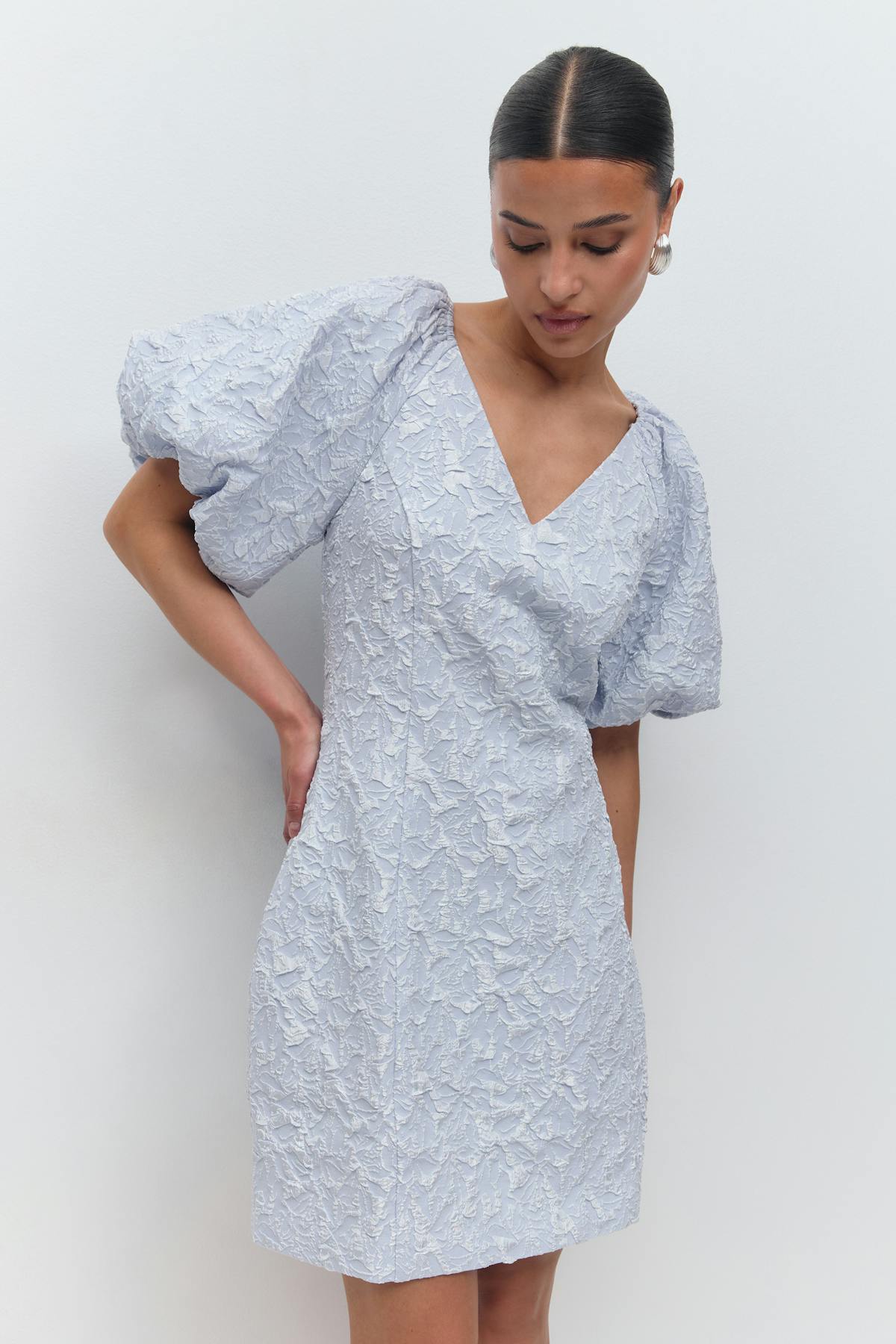brocade dress - Blanc cassé