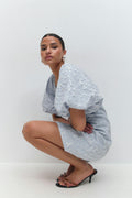 brocade dress - Blanc cassé