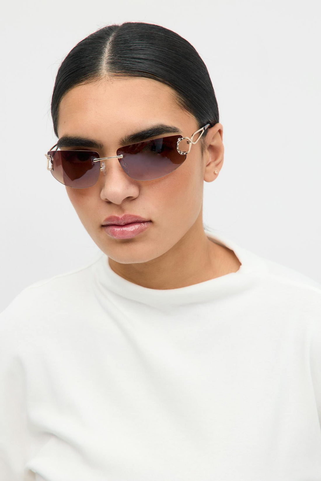 90's rimless sunglasses - Marron