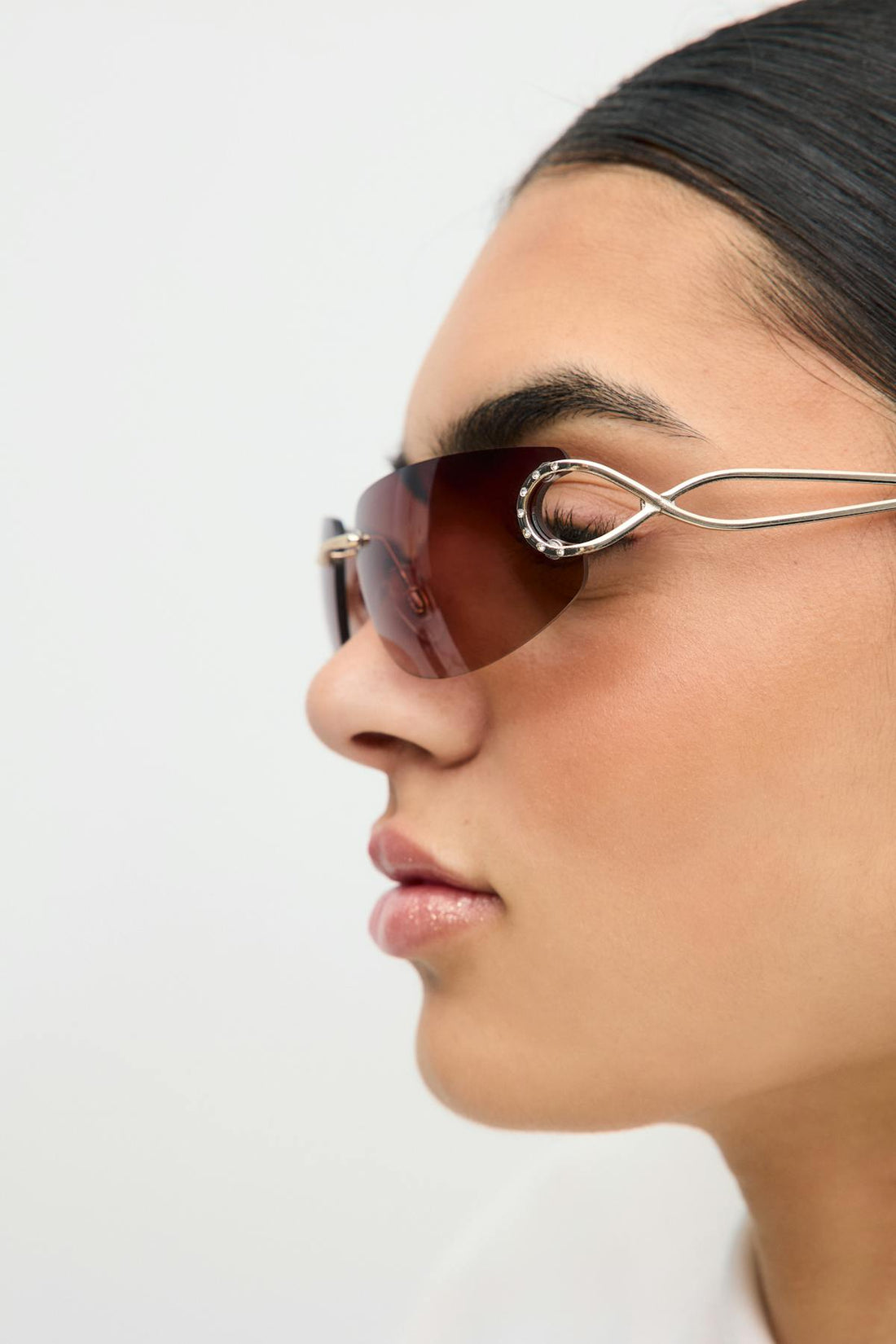 90's rimless sunglasses - Marron