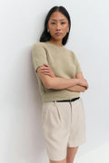 Knitted linen blend tee - Pure c