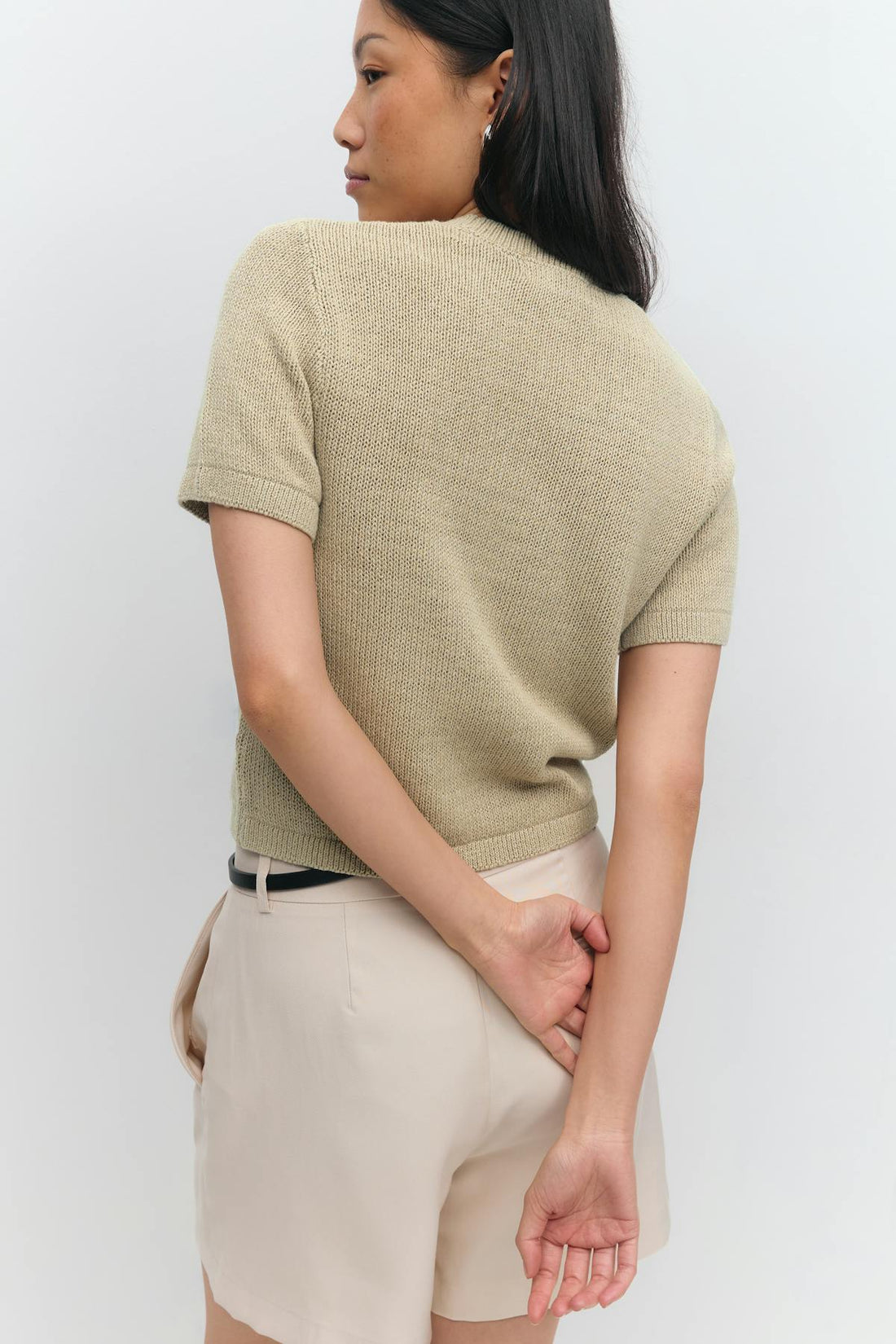 Knitted linen blend tee - Pure c
