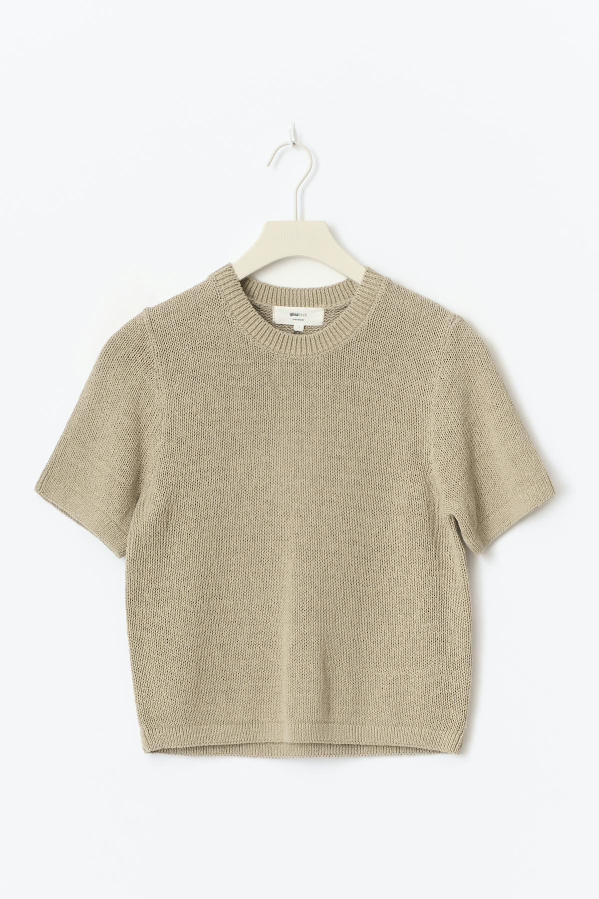 Knitted linen blend tee - Pure c