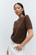 Knitted linen blend tee - Pure c