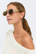 Oval metal frame sunglasses - Black/silver