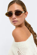 Oval metal frame sunglasses - Doré