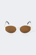 Oval metal frame sunglasses