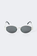 Oval metal frame sunglasses