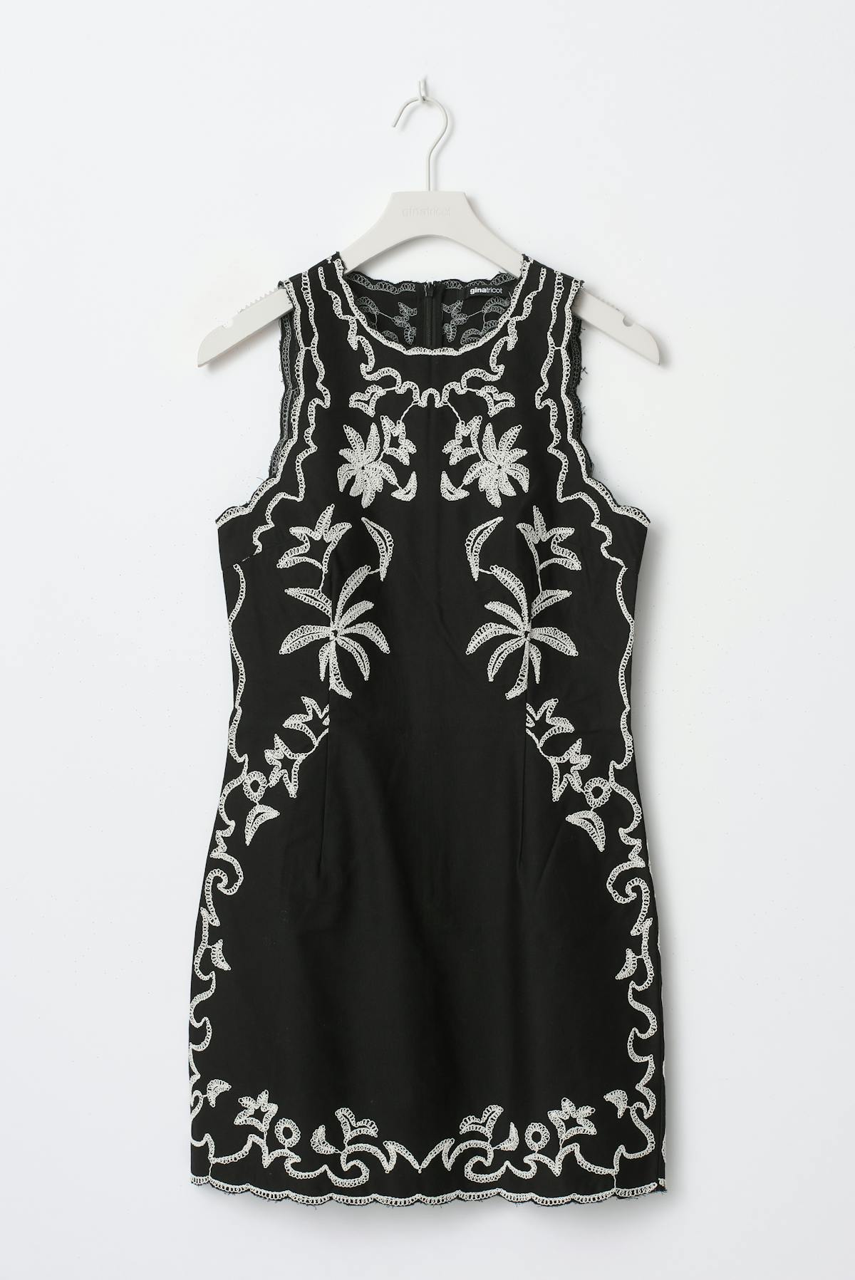 Embroidery mini dress - Noir