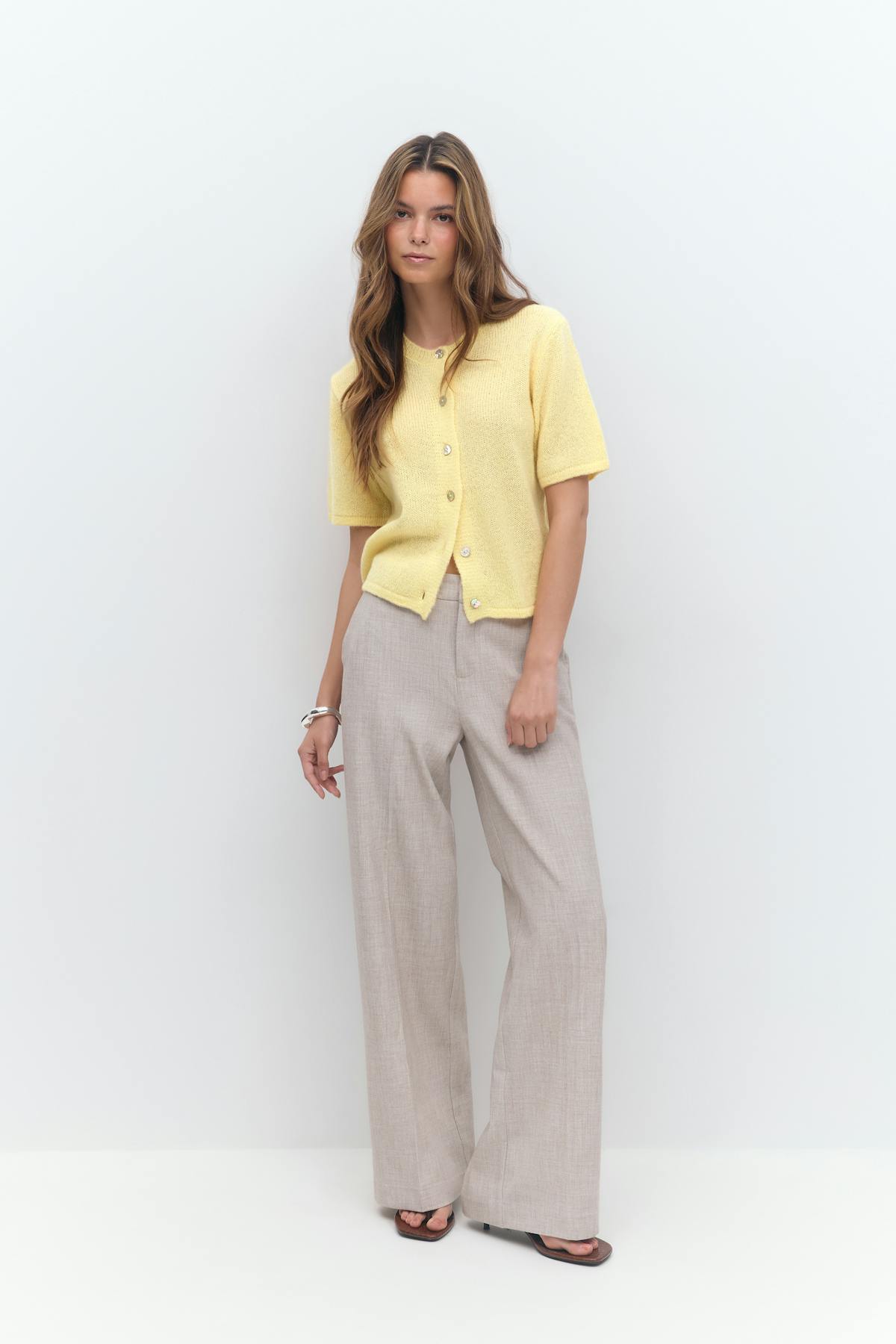 Loose knitted cardigan - Gardenia