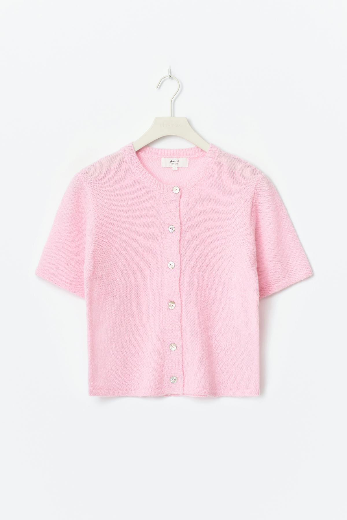 Loose knitted cardigan - Pink lady