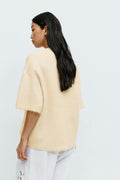 Knitted short sleeve top - New camel