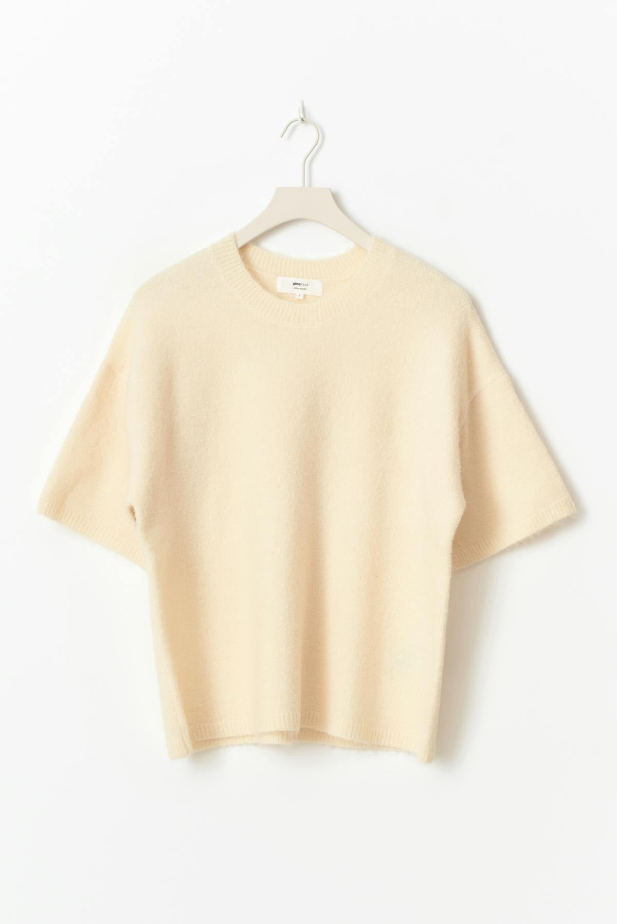 Knitted short sleeve top - Chestnut