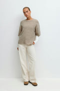 Knitted short sleeve top - Vanilla yellow