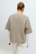 Knitted short sleeve top - Vanilla yellow