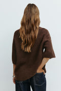 Knitted short sleeve top - Cashmere blue