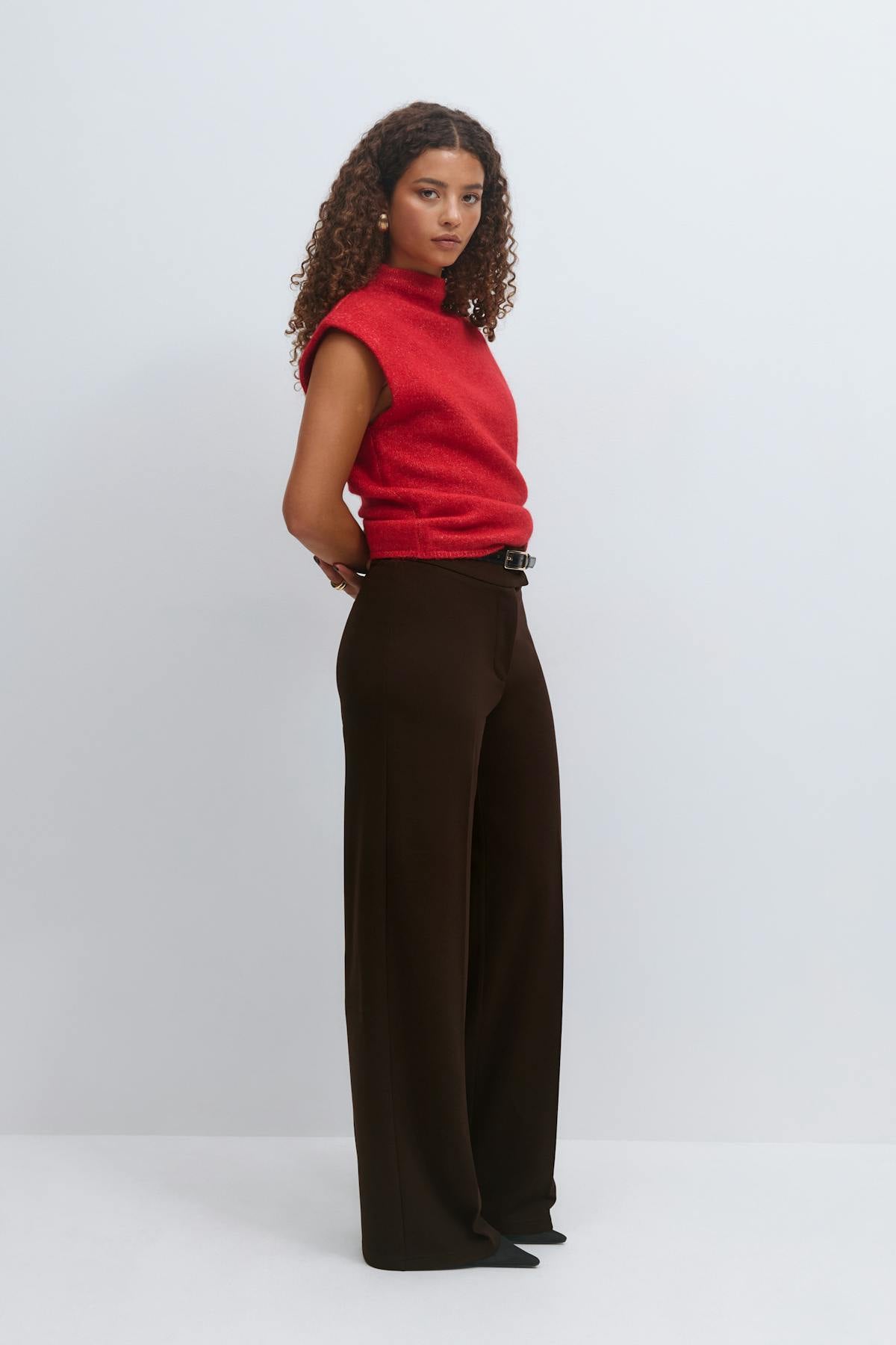 Jersey tailored trousers - Pumice stone