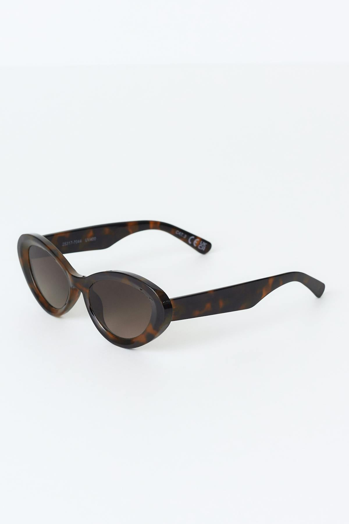 Oval cat eye sunglasses - Marron foncé
