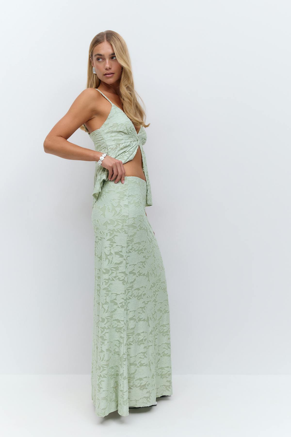Floral maxi skirt - Mercury