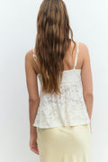 Floral singlet - Egret
