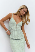 Floral singlet - Egret