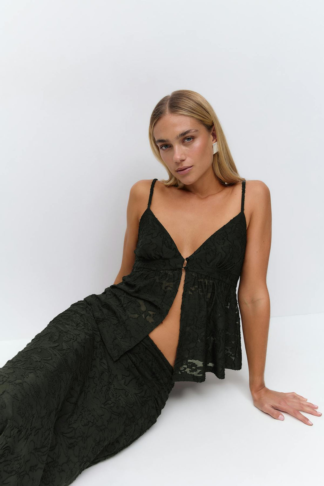 Floral singlet - Noir