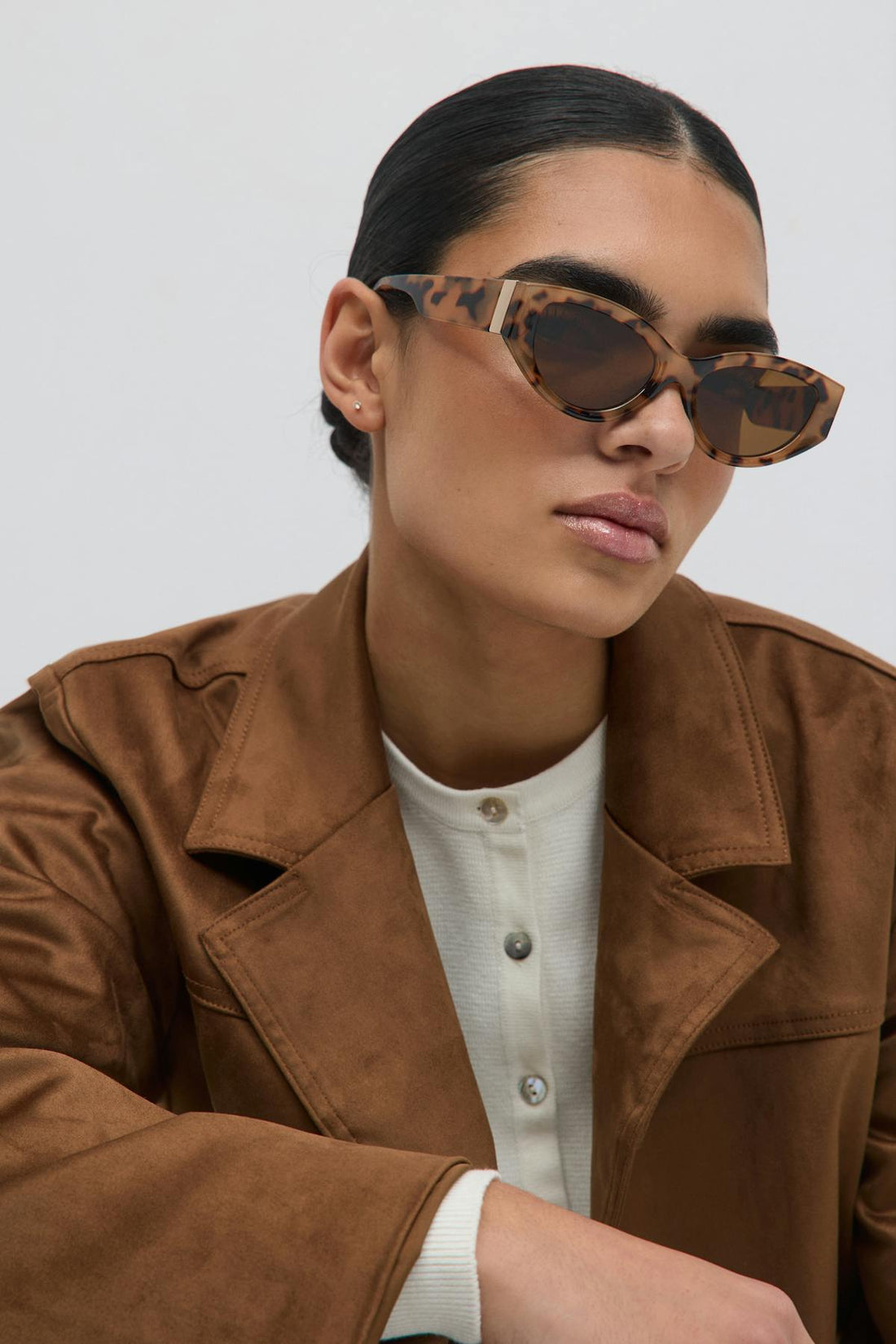 Slim cat eye sunglasses - Turtle