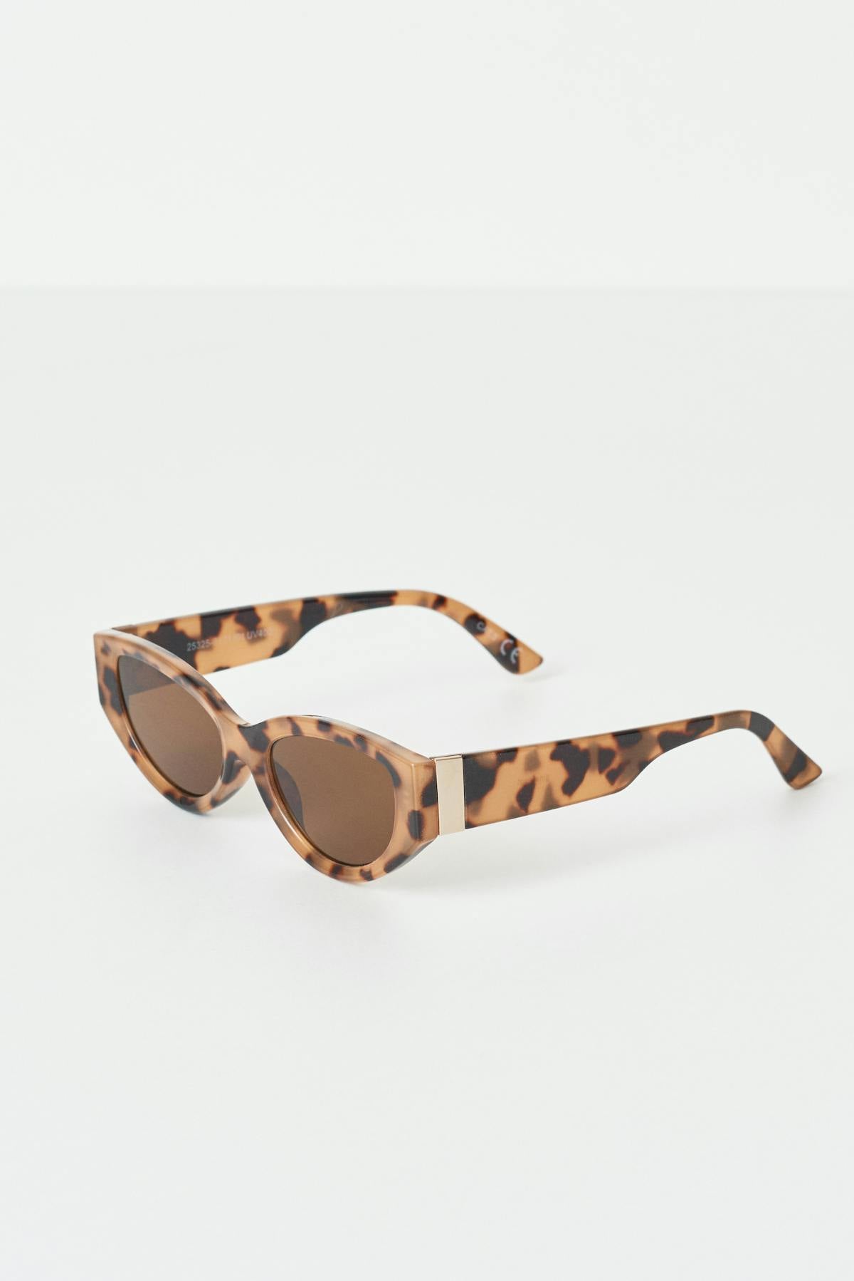 Slim cat eye sunglasses - Tortoise