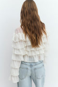 Flounce blouse - Blanc cassé