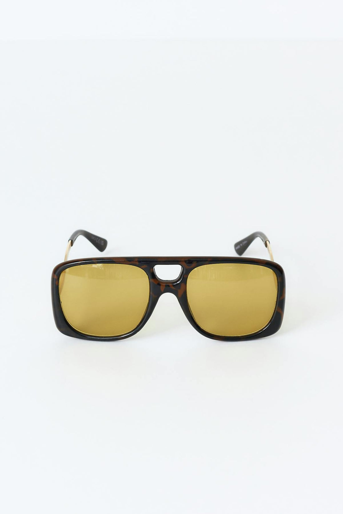 Bold maxi aviator sunglasses - Tortoise