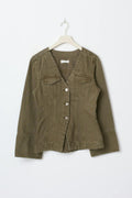 Shaped denim jacket. - Kaki