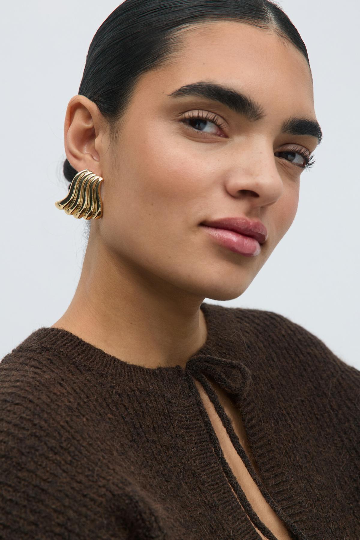 Wave earrings - Doré
