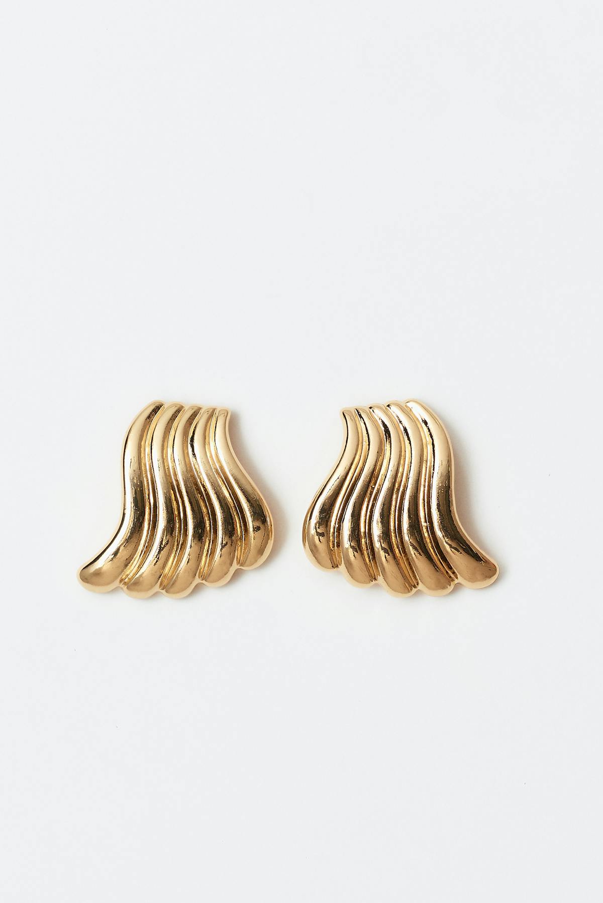 Wave earrings - Shiny silver