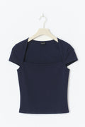 Square neck top - Chateau gray