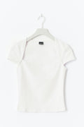 Square neck top - Blanc