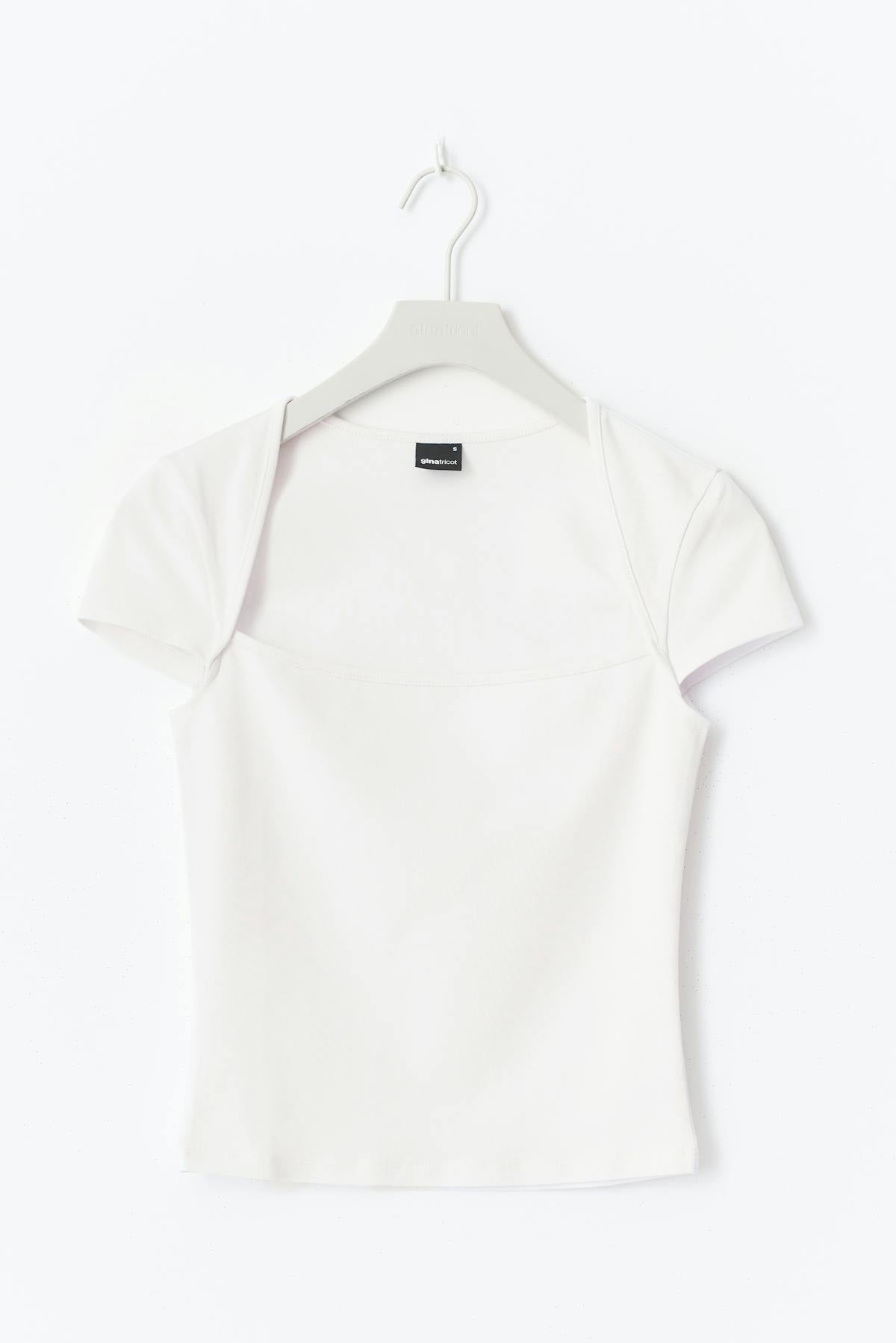 Square neck top - Blanc