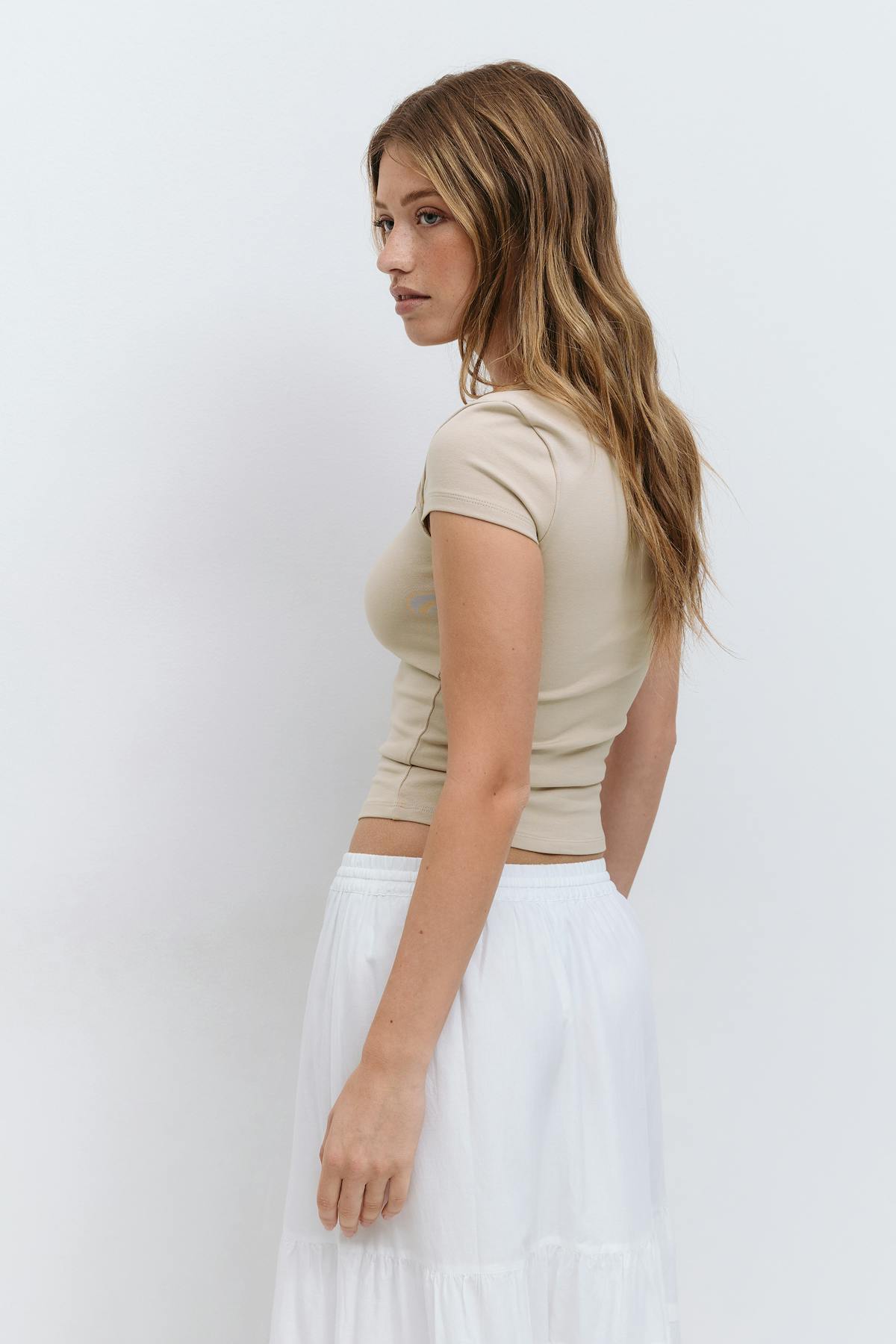 Square neck top - Chateau gray