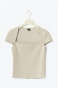 Square neck top - Chateau gray