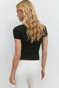 Square neck top - Peacoat
