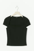 Square neck top - Peacoat