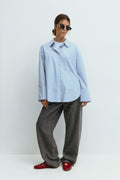 Poplin shirt - Navy/blue lt